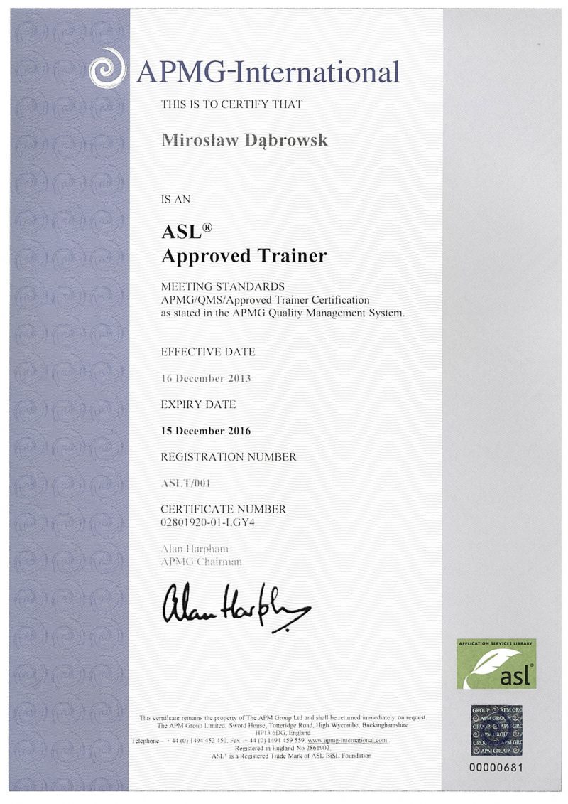 ASL2 Approved Trainer