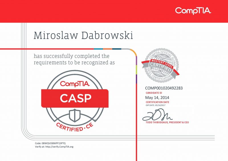 CompTIA CASP - CompTIA Advanced Security Practitioner ce