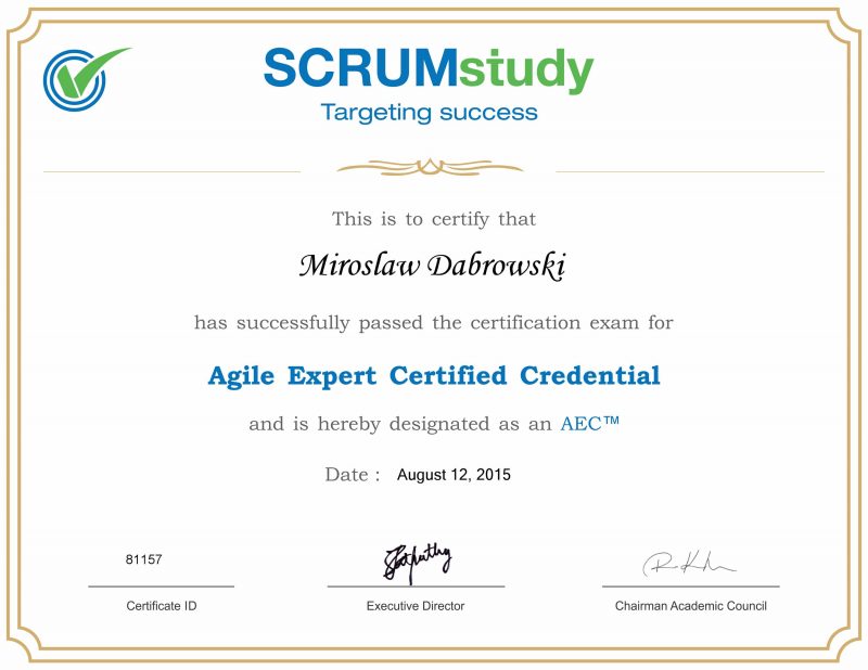 AEC - Agile Expert Certified
