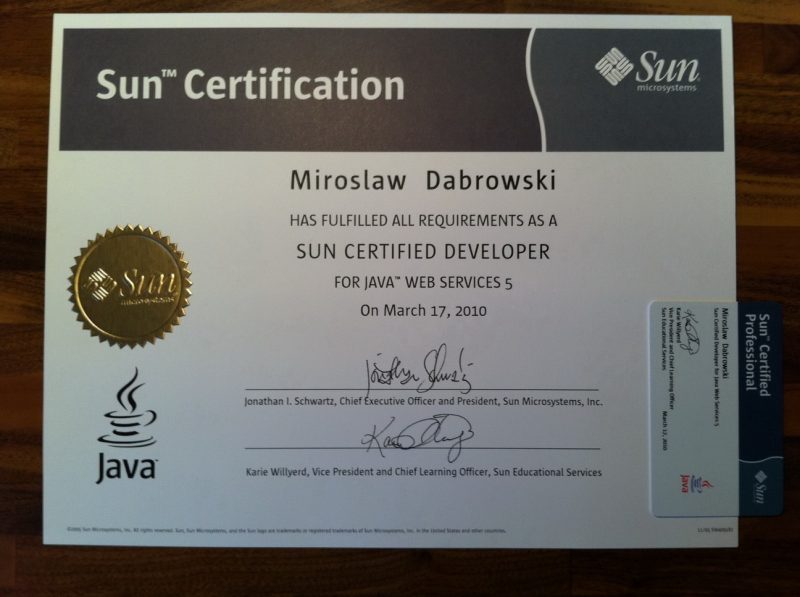 Sun Certified Developer for Java Web Servies (SCDJWS)