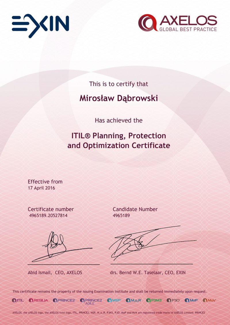 ITIL Intermediate - Planning Protection and Optimization (PPO)