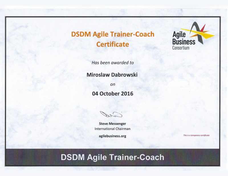 DSDM Agile Trainer-Coach
