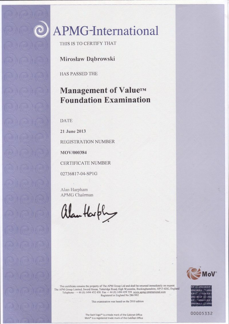 Management of Value (MoV) Foundation