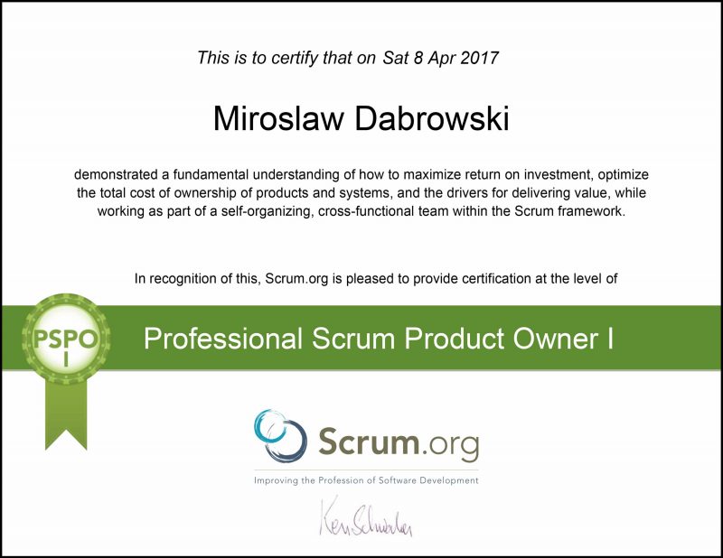 PSPO I - Professional Scrum Product Owner I