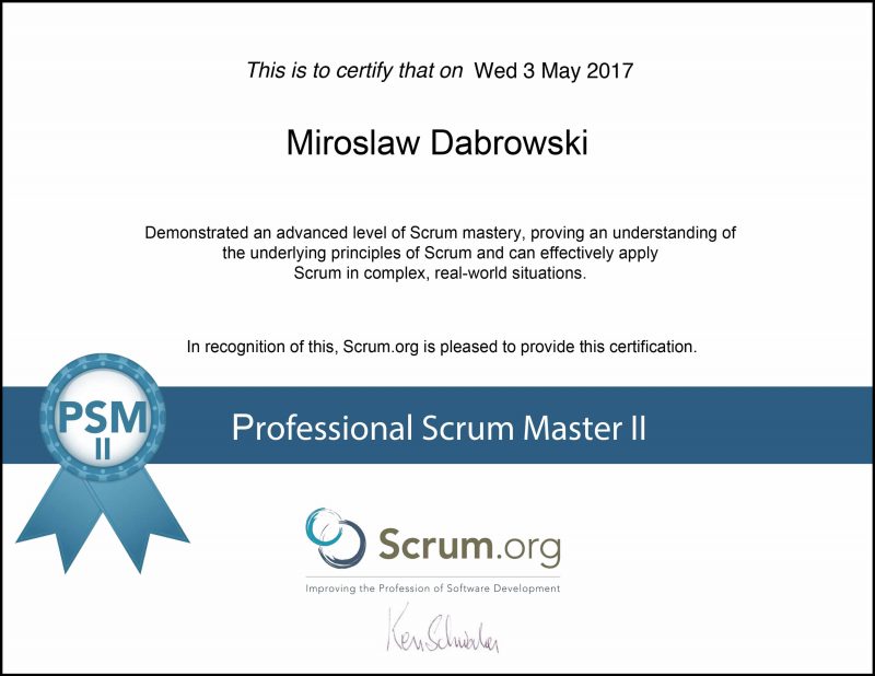 PSM II - Professional Scrum Master II
