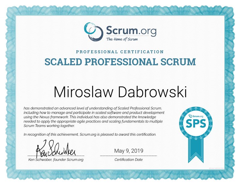 SPS - Scaled Professional Scrum