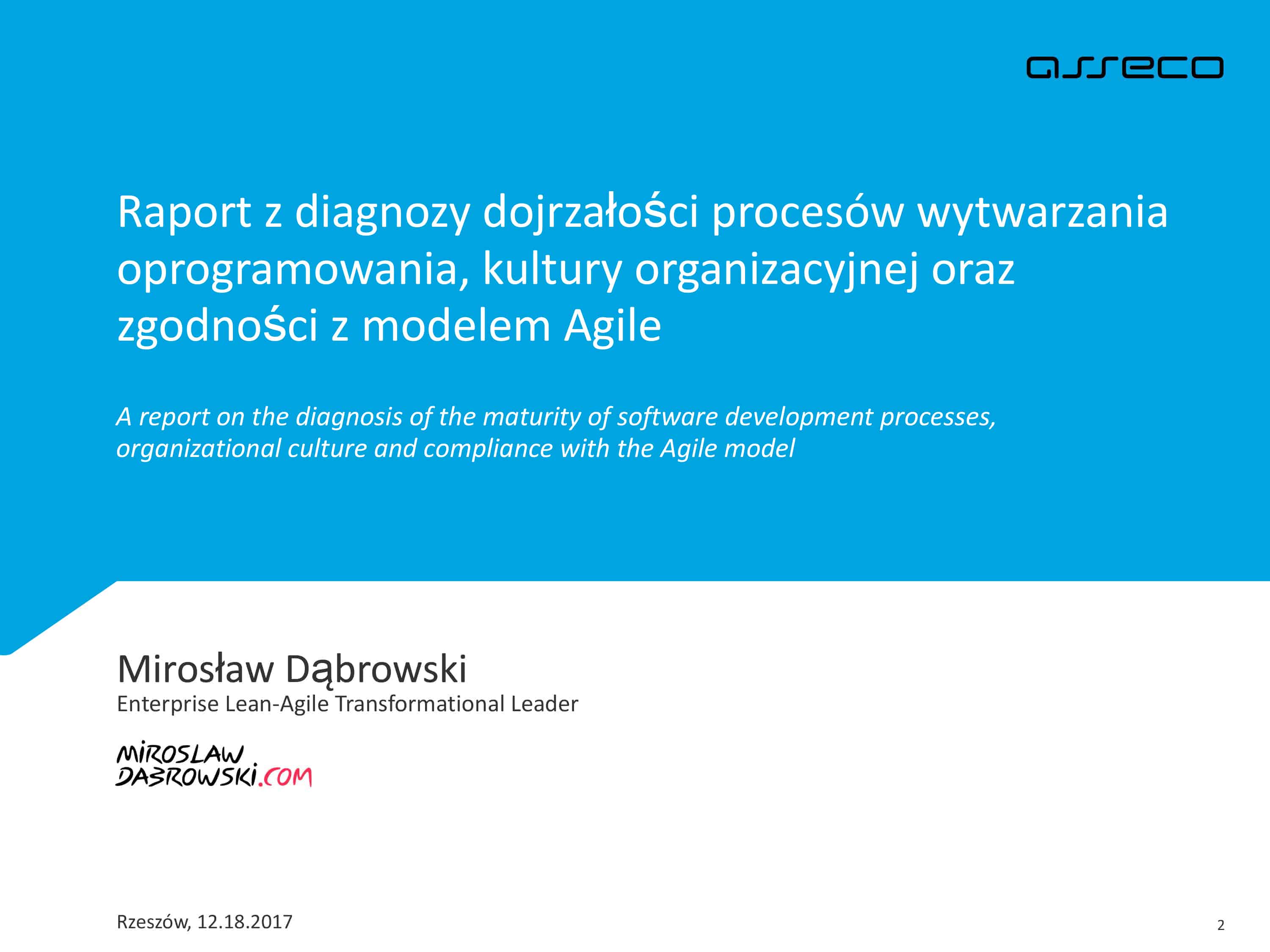 Assoco Poland S.A. Agile Maturity Report