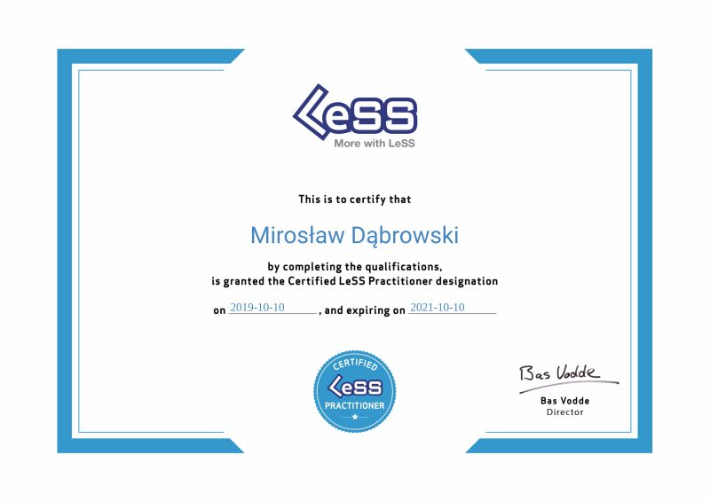Certified LeSS Practitioner