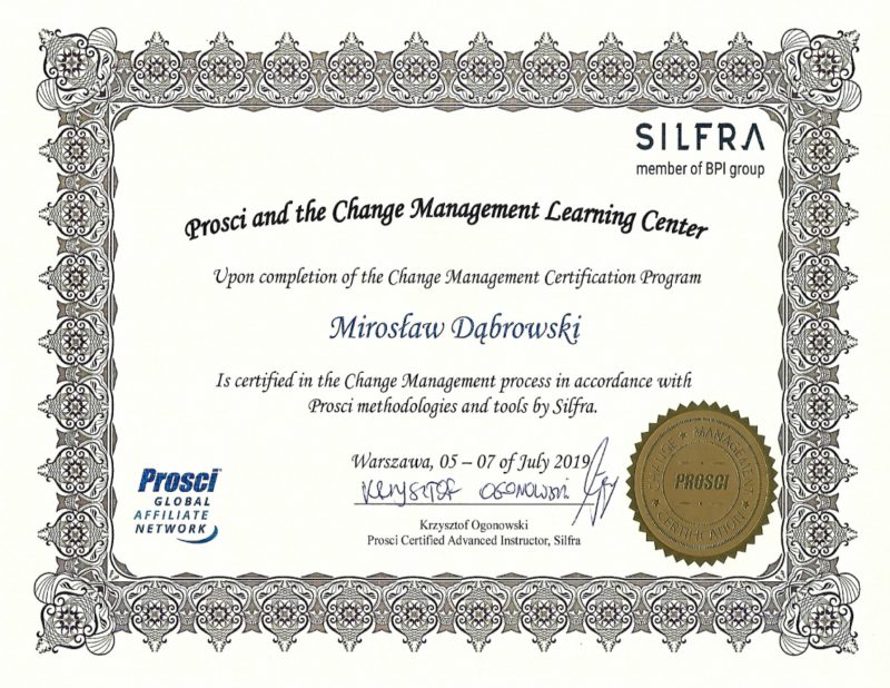 PROSCI Certified Change Management Practitioner